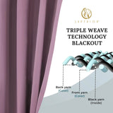 Solid Room Darkening Rod Pocket Blackout Curtain Panels, Set of 2