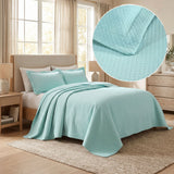 Lightweight Cotton Bedspread Sets 3-Piece Diamond Jacquard Matelassé
