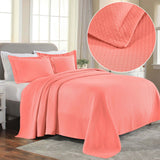 Lightweight Cotton Bedspread Sets 3-Piece Diamond Jacquard Matelassé