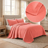 Lightweight Cotton Bedspread Sets 3-Piece Diamond Jacquard Matelassé
