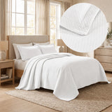 Lightweight Cotton Bedspread Sets 3-Piece Diamond Jacquard Matelassé