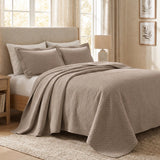 Lightweight Cotton Bedspread Sets 3-Piece Diamond Jacquard Matelassé