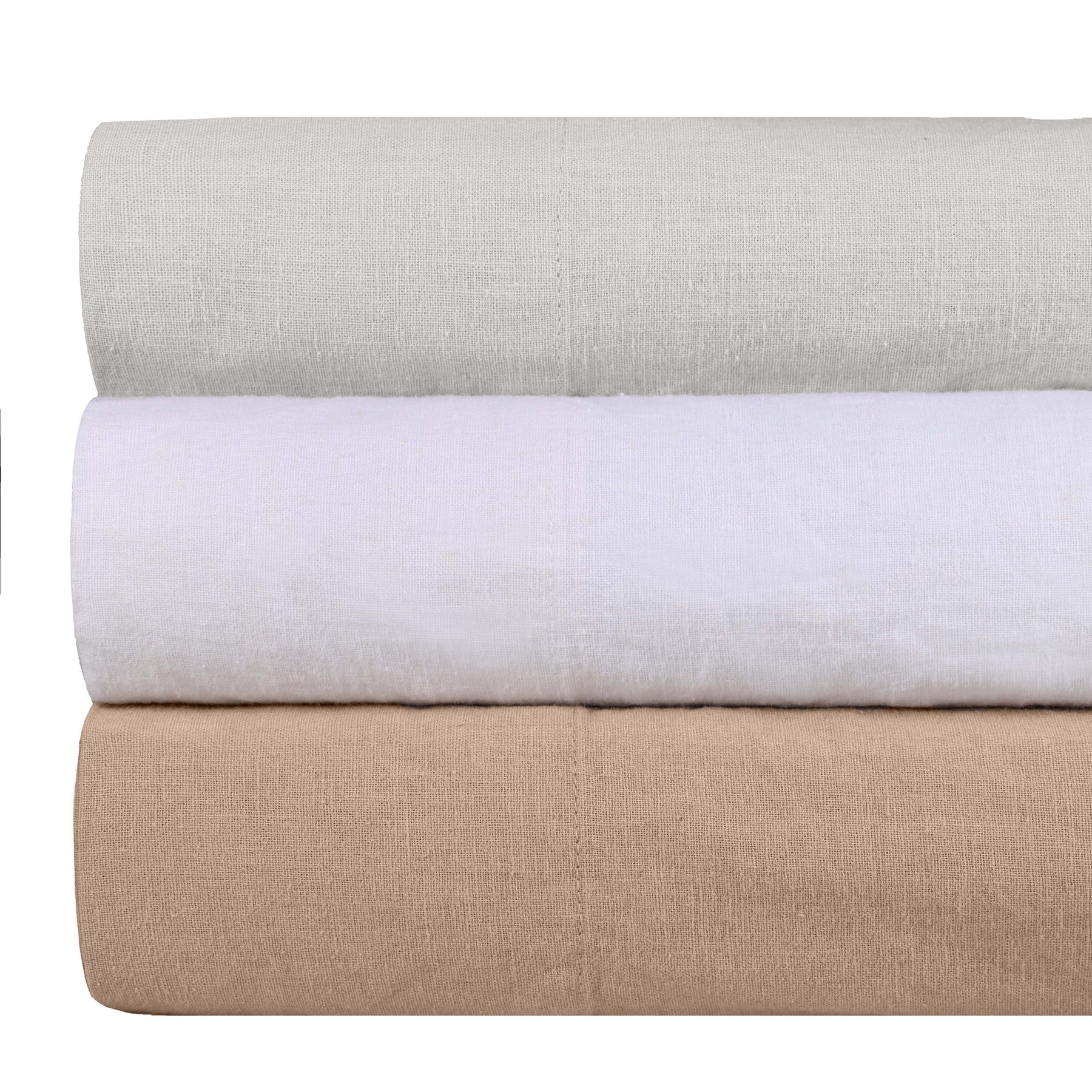 Superior Cotton Linen Blend Deep Pocket 4-Piece Bed Sheet Set - Silver