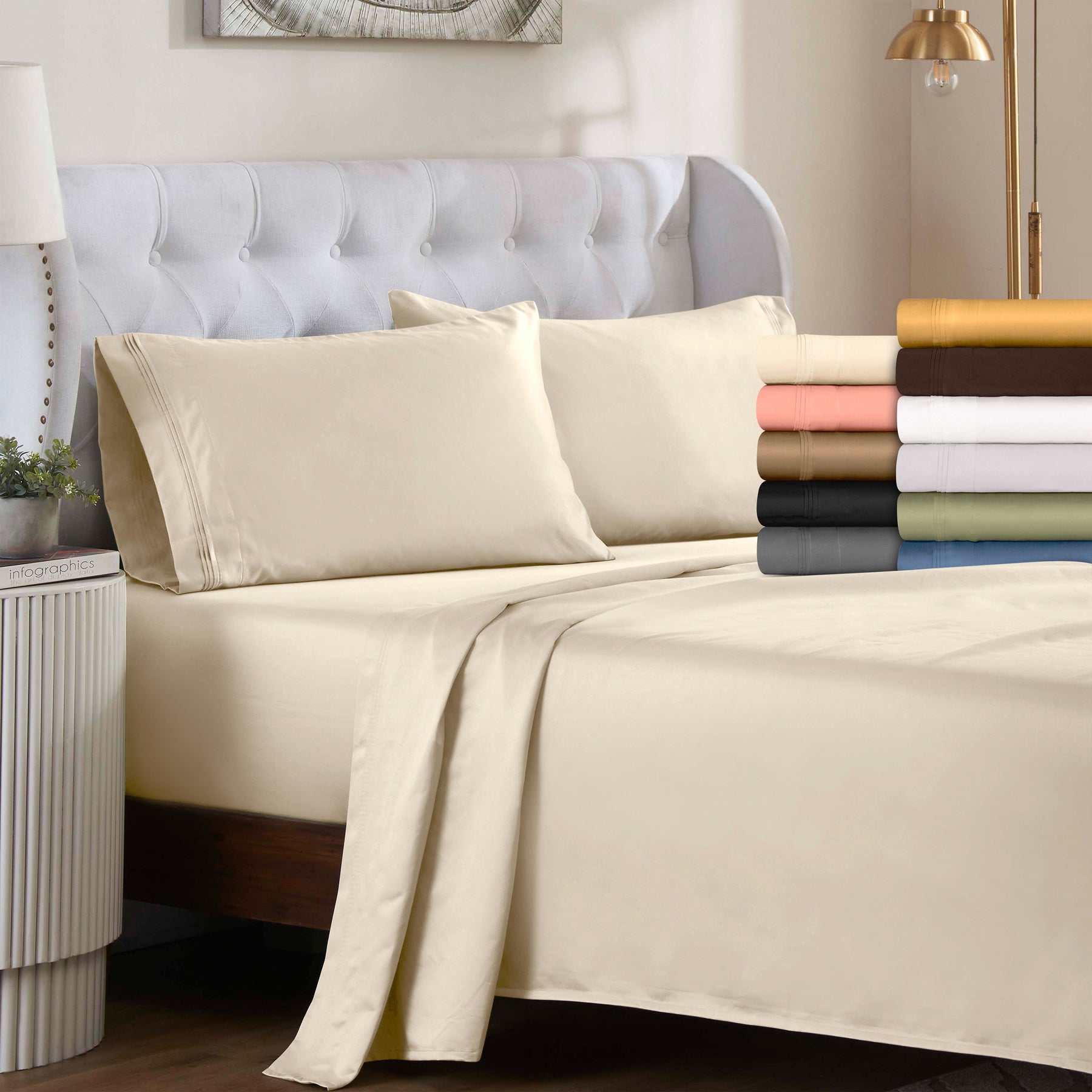 Egyptian Cotton 1500 Thread Count Eco Friendly Solid Sheet Set