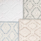 Ceton Diamond Trellis Textured Machine Washable Bath Rugs, Set of 2 - Bath Rugs by Superior Brand