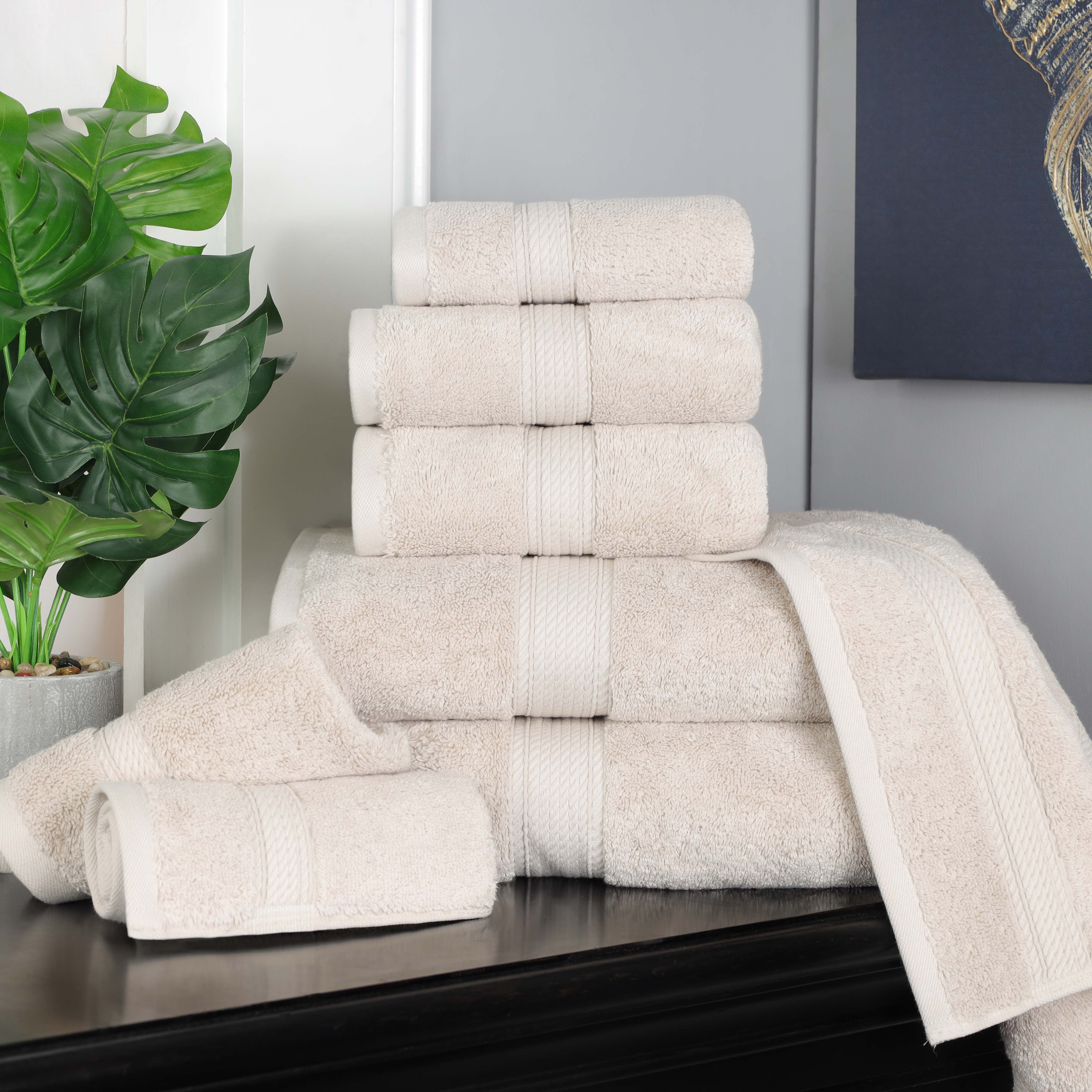Madison Egyptian Cotton Plush Heavyweight 8 Piece Towel Set - Egyptian Cotton Towel Set by Superior Brand