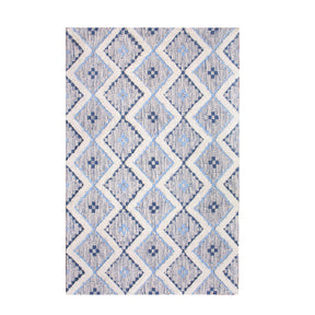 Geometric Wool Cotton Blend Latex Backing Indoor Area Rug
