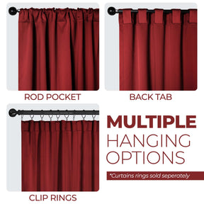Classic Modern Rod Pocket Solid Blackout Curtain Set - Sangaria