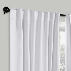 Classic Modern Rod Pocket Solid Blackout Curtain Set - Snow White