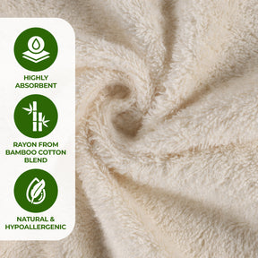 Rayon from Bamboo Eco-Friendly Fluffy Soft Solid Bath Sheet - Ivory