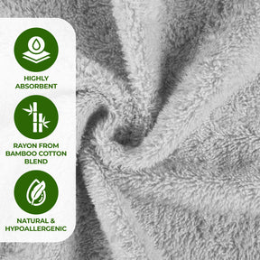 Rayon from Bamboo Eco-Friendly Solid Face Towel Washcloth - Platinum