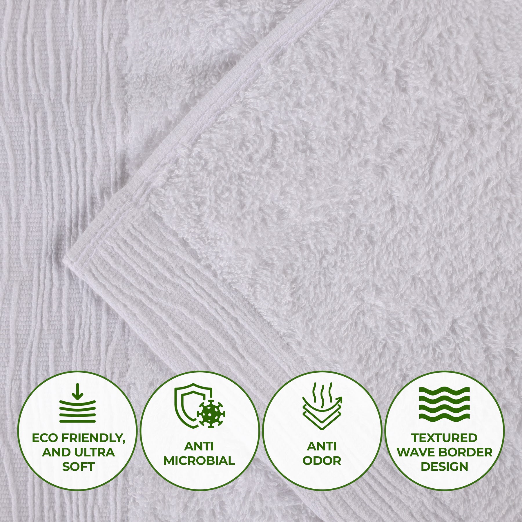 Rayon from Bamboo Eco-Friendly Fluffy Soft Solid Bath Sheet - Whte