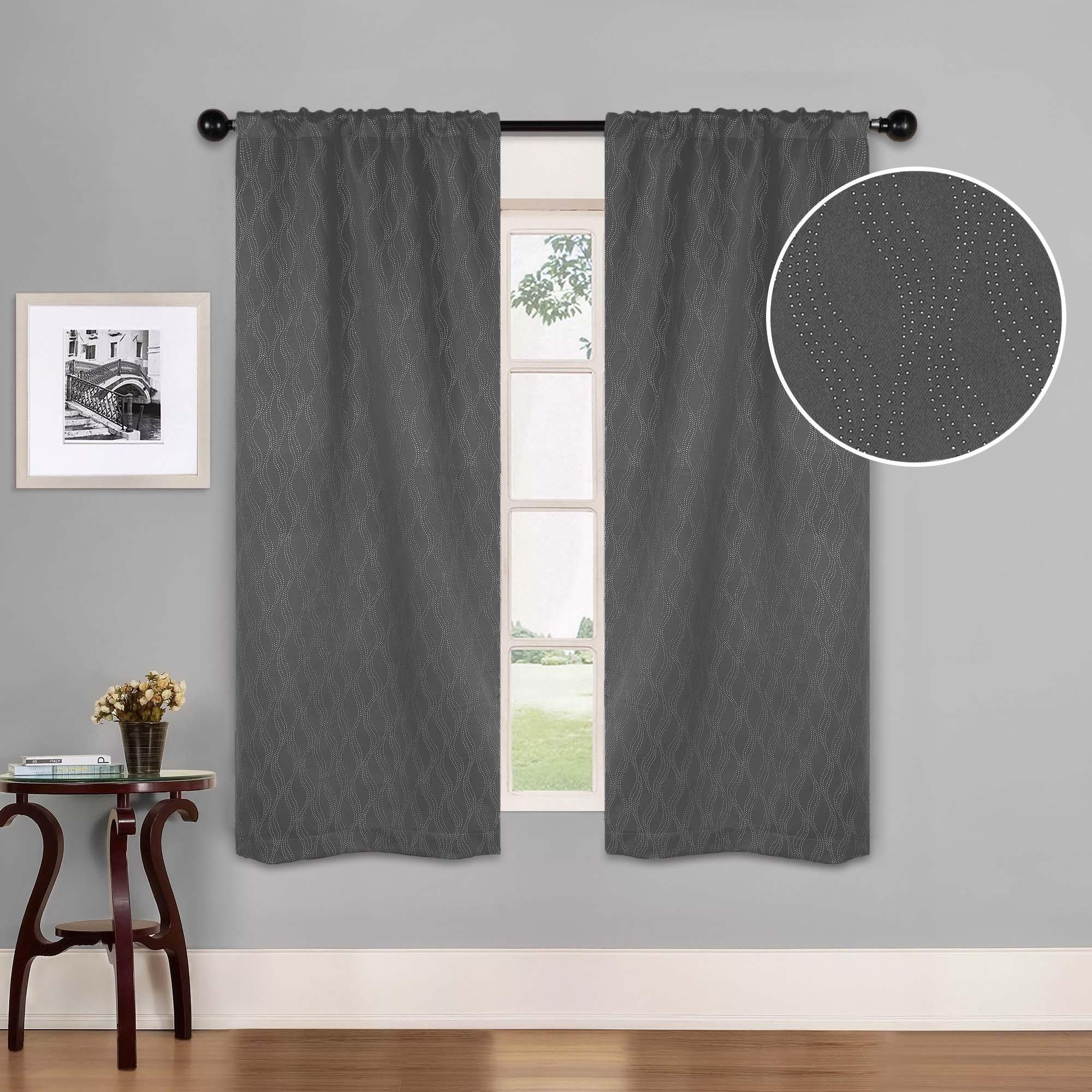 Zuri Textured Waves Room Darkening Blackout Curtains, Set of 2 - Blackout Curtains by Superior