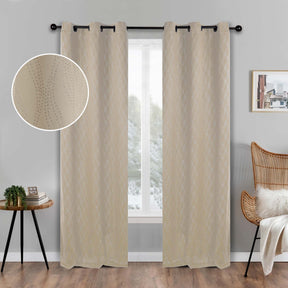 Zuri Textured Blackout Curtain Panels -Ivory