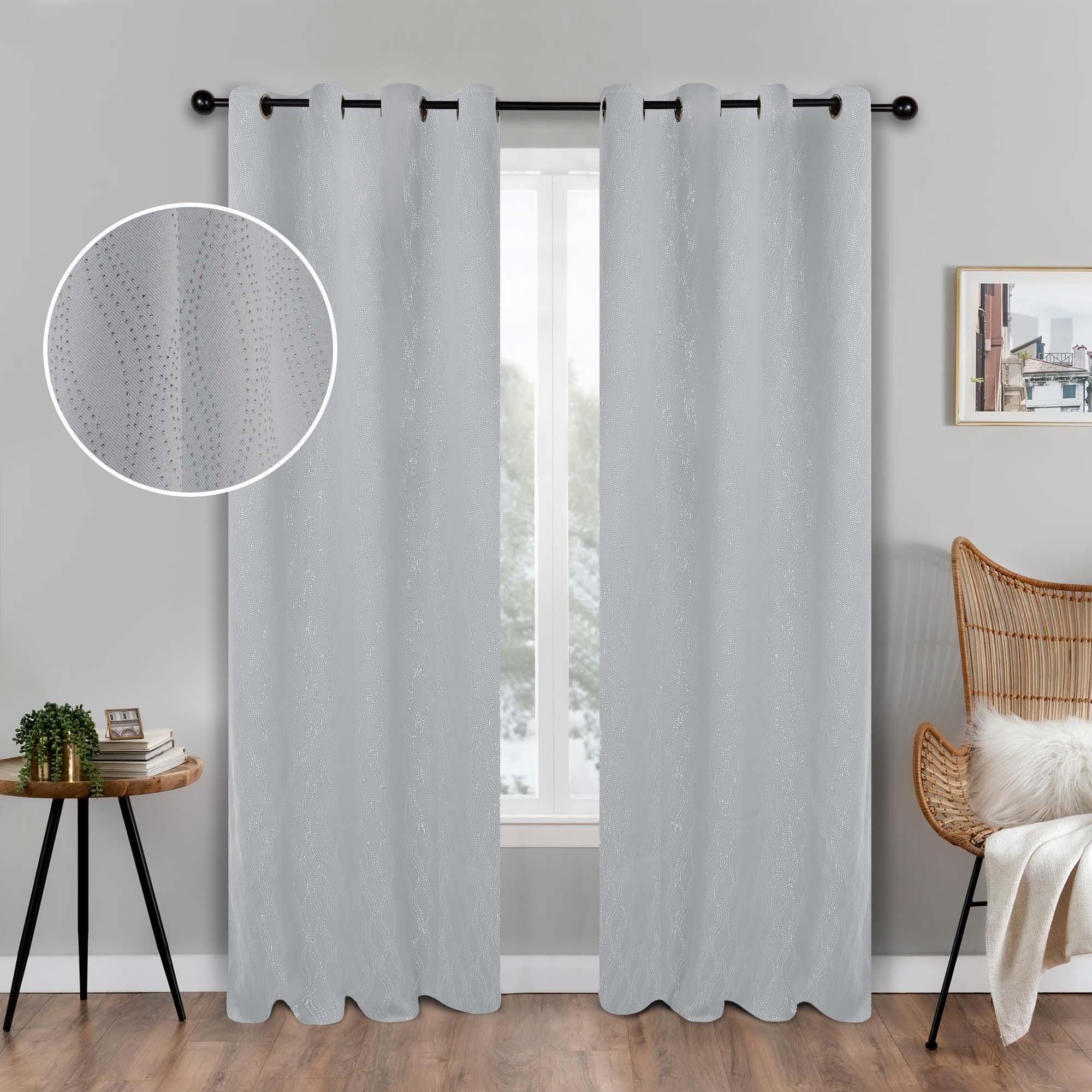 Zuri Textured Waves Room Darkening Blackout Curtains, Set of 2 - Blackout Curtains by Superior Brand