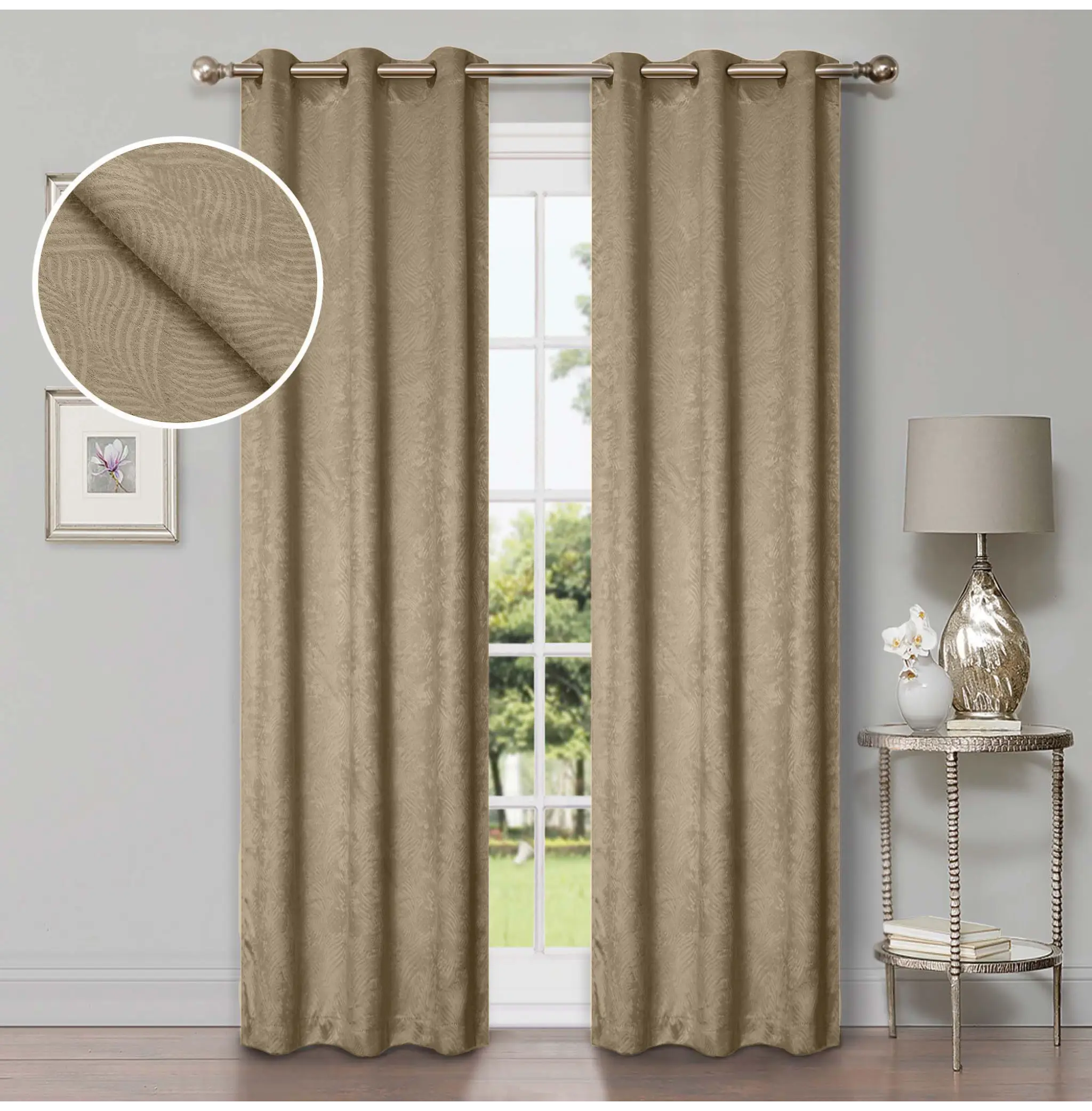 Waverly Geometric Washable Room Darkening Blackout Curtains, Set of 2