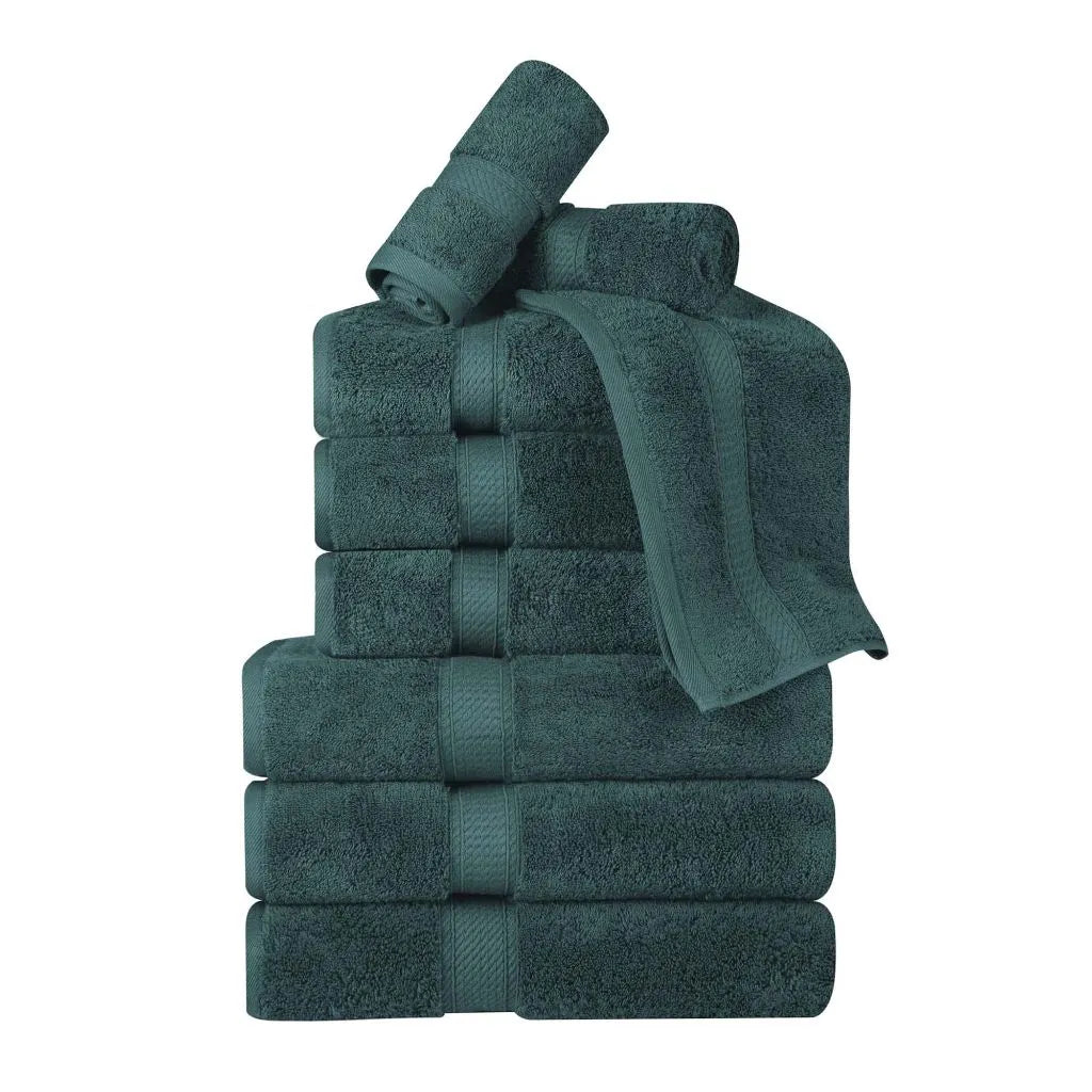 Madison Egyptian Cotton Plush Heavyweight 9 Piece Towel Set - Egyptian Cotton Towel Set by Superior Brand