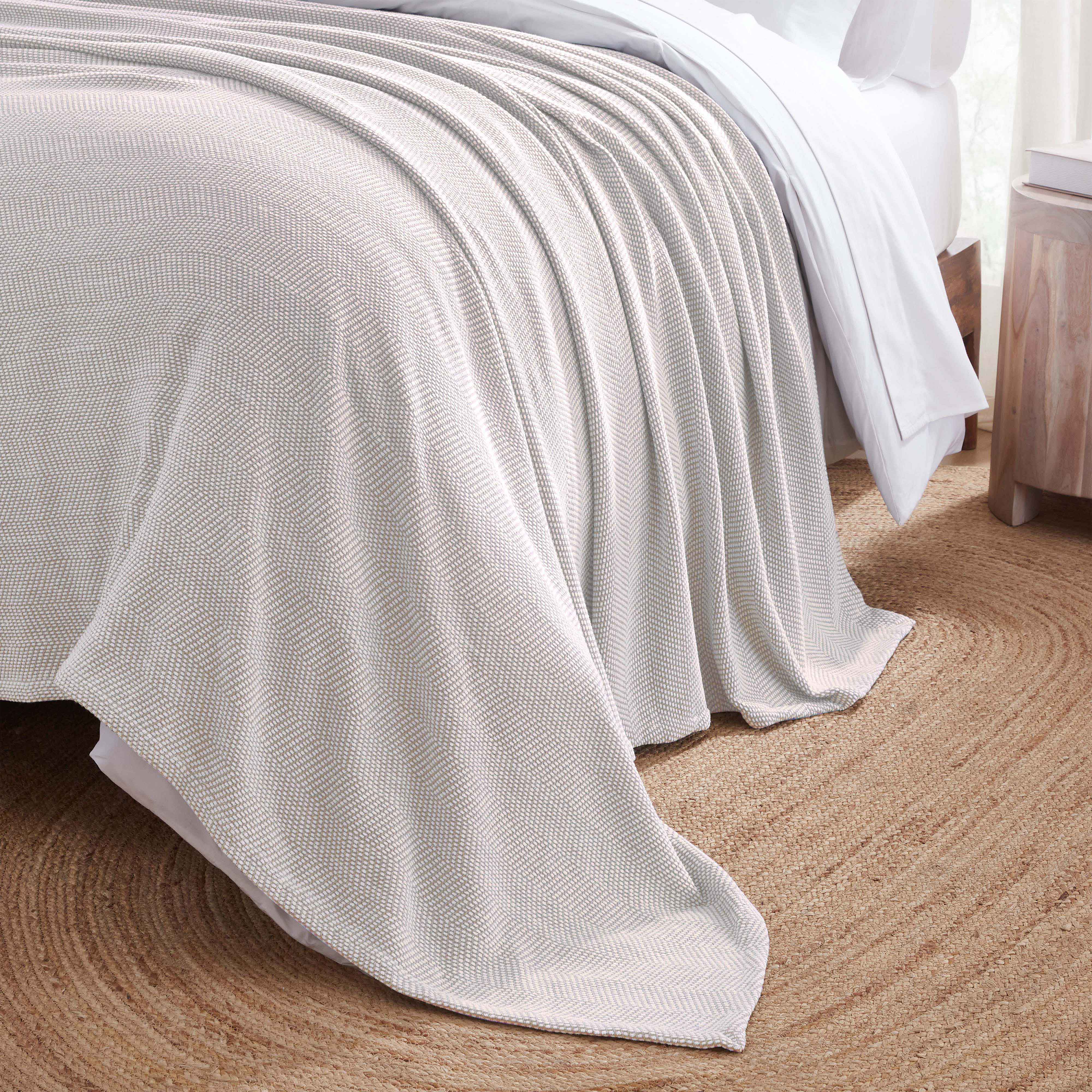 Maya Chenille Herringbone Soft Textured Medium Weight Cotton Blanket - Blanket by Superior Brand