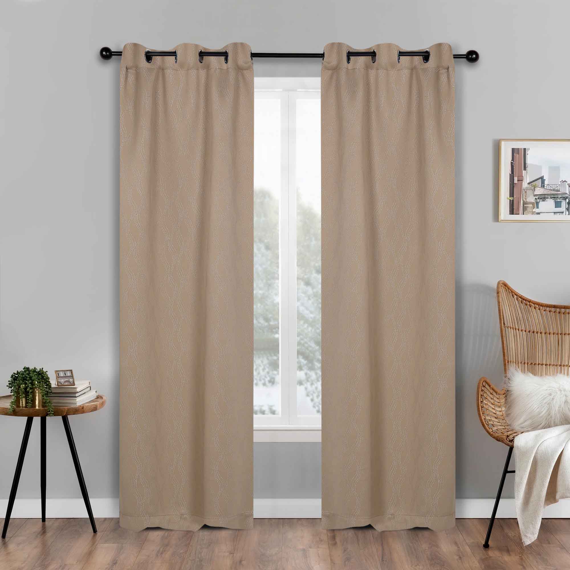 Zuri Textured Waves Room Darkening Blackout Curtains, Set of 2 - Blackout Curtains by Superior