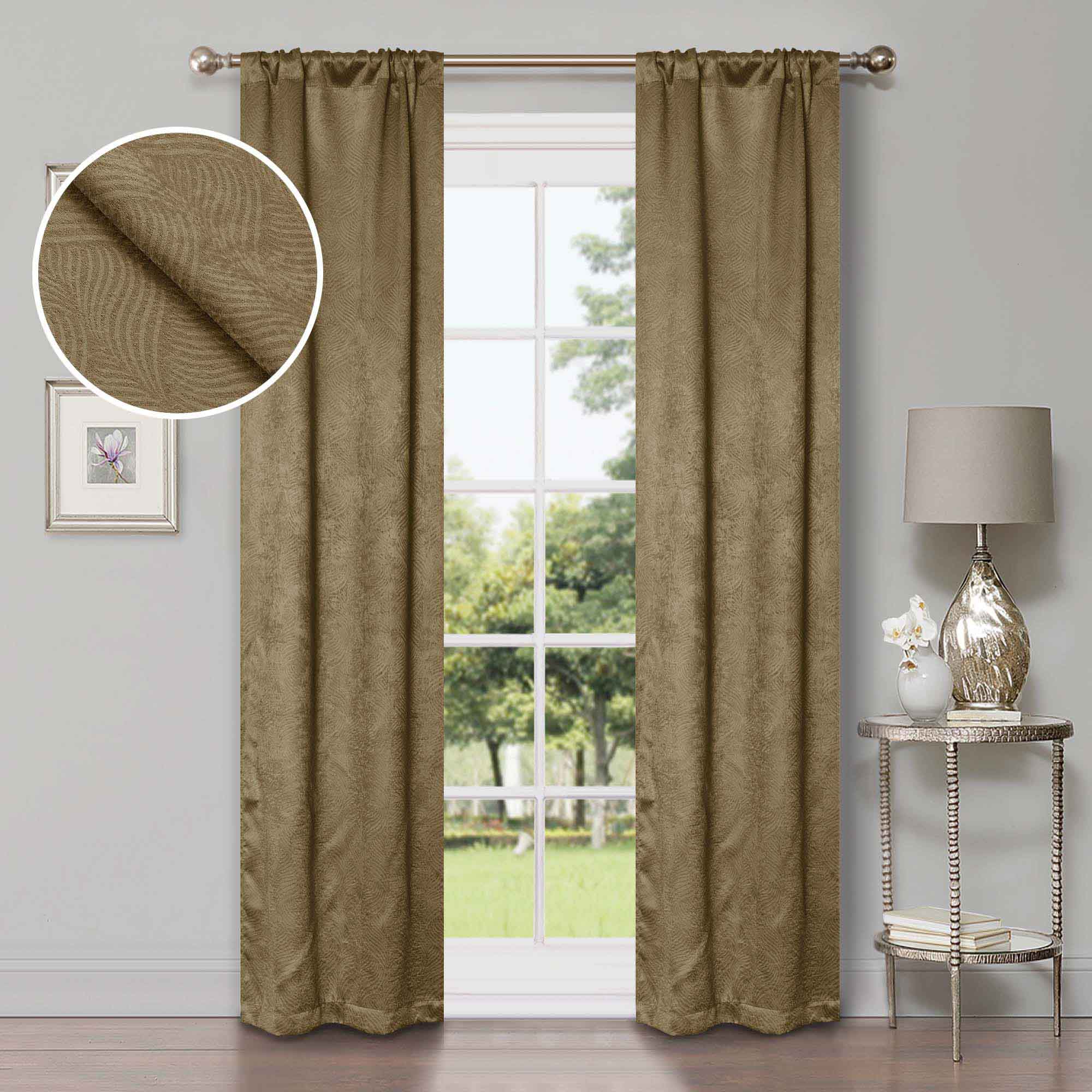 Waverly Geometric Washable Room Darkening Blackout Curtains, Set of 2 - Blackout Curtains by Superior Brand