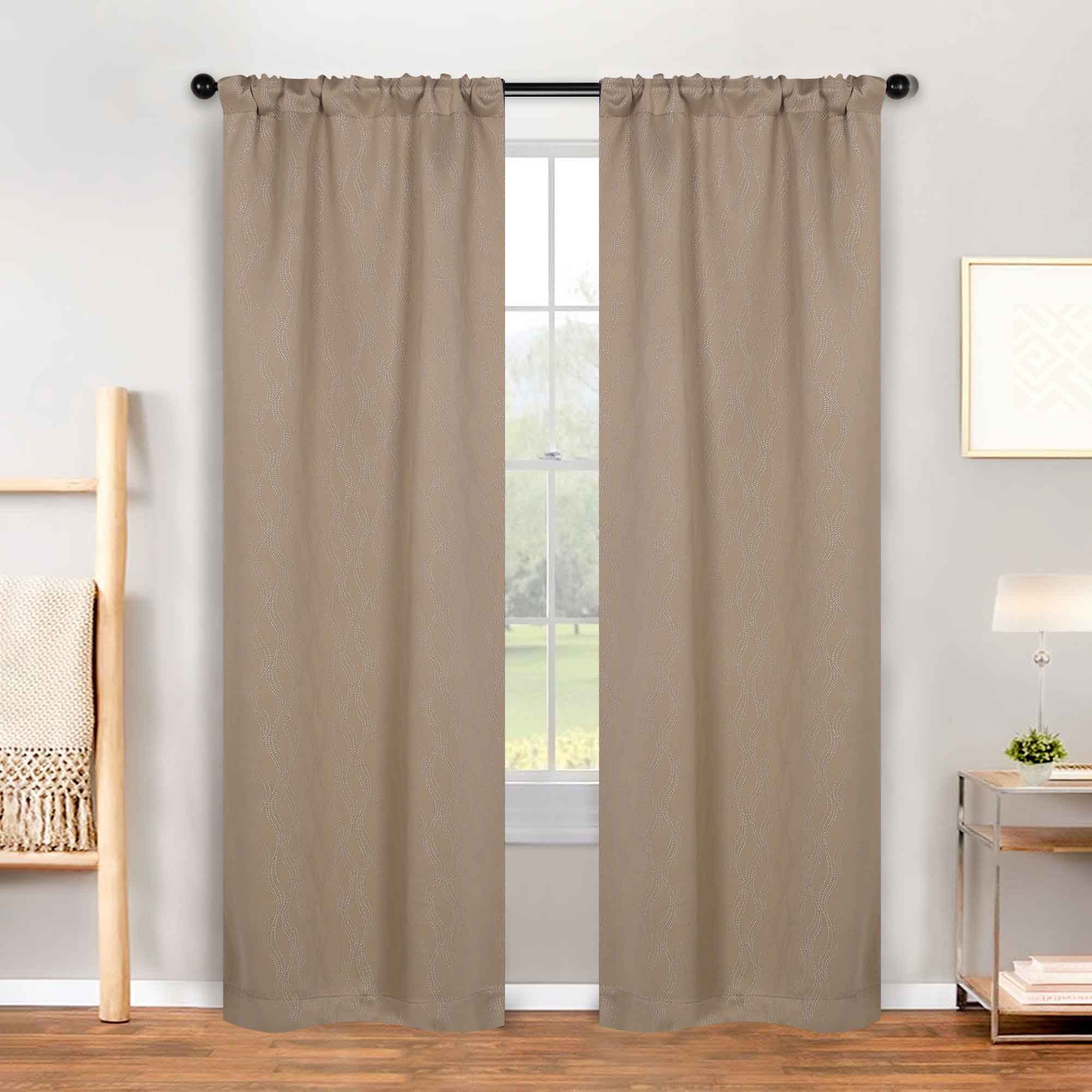 Zuri Textured Waves Room Darkening Blackout Curtains, Set of 2 - Blackout Curtains by Superior