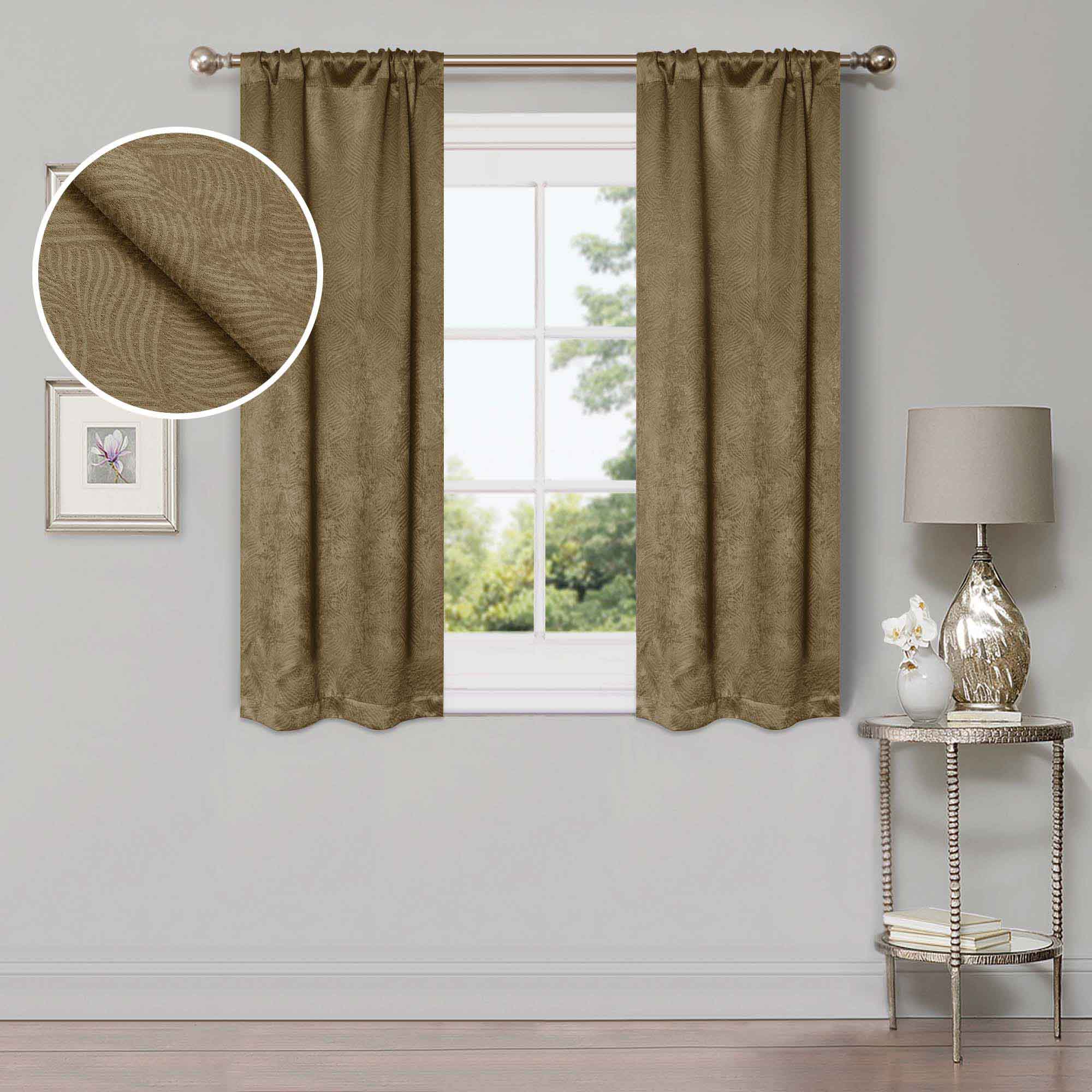 Waverly Geometric Washable Room Darkening Blackout Curtains, Set of 2 - Blackout Curtains by Superior Brand