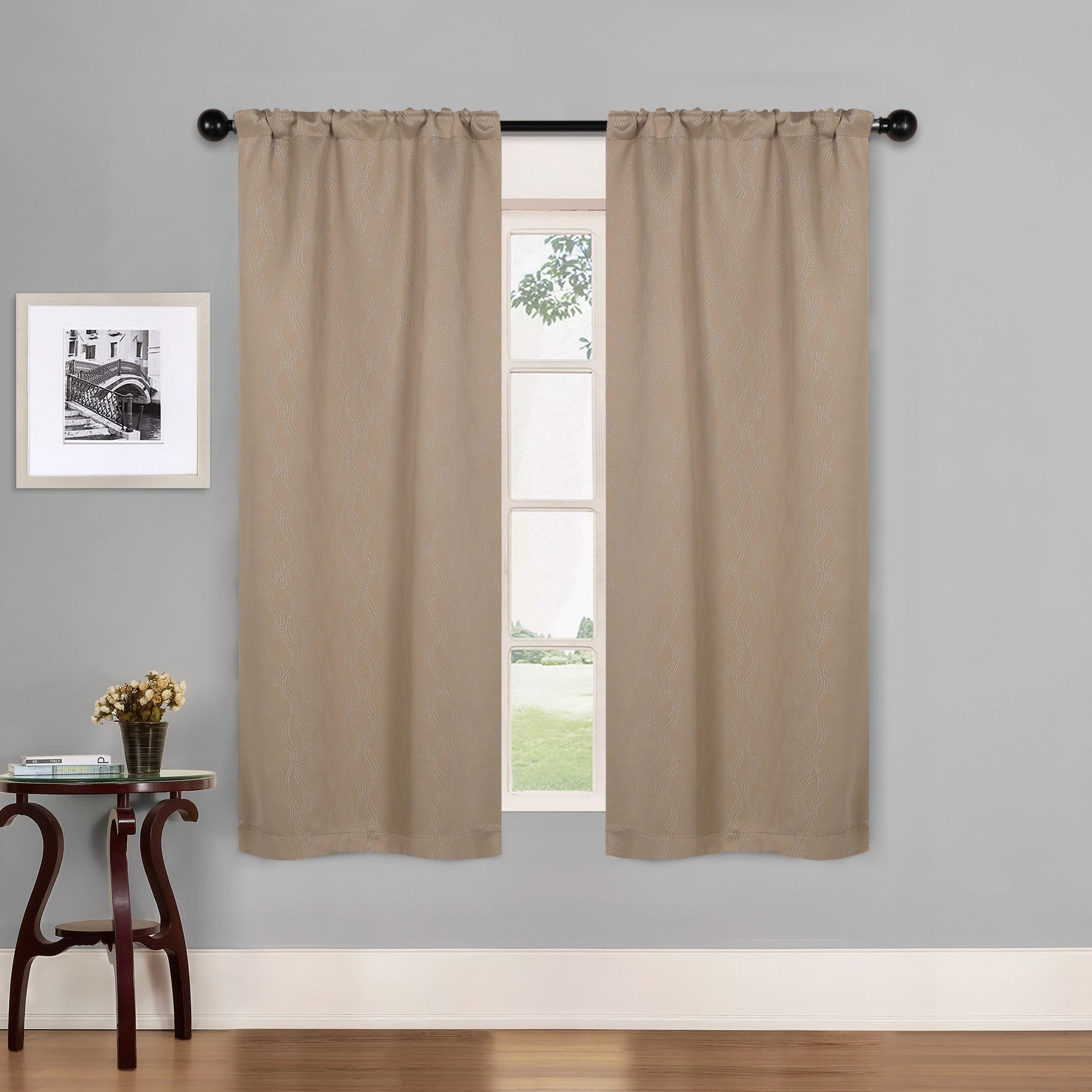Zuri Textured Waves Room Darkening Blackout Curtains, Set of 2 - Blackout Curtains by Superior