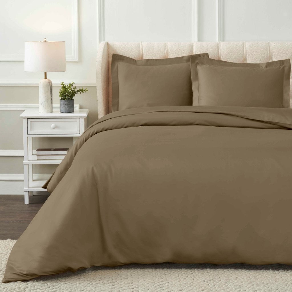 1200 Thread Count Egyptian Cotton Solid Duvet Cover Set - Egyptian Cotton Duvet Cover Set by Superior Brand