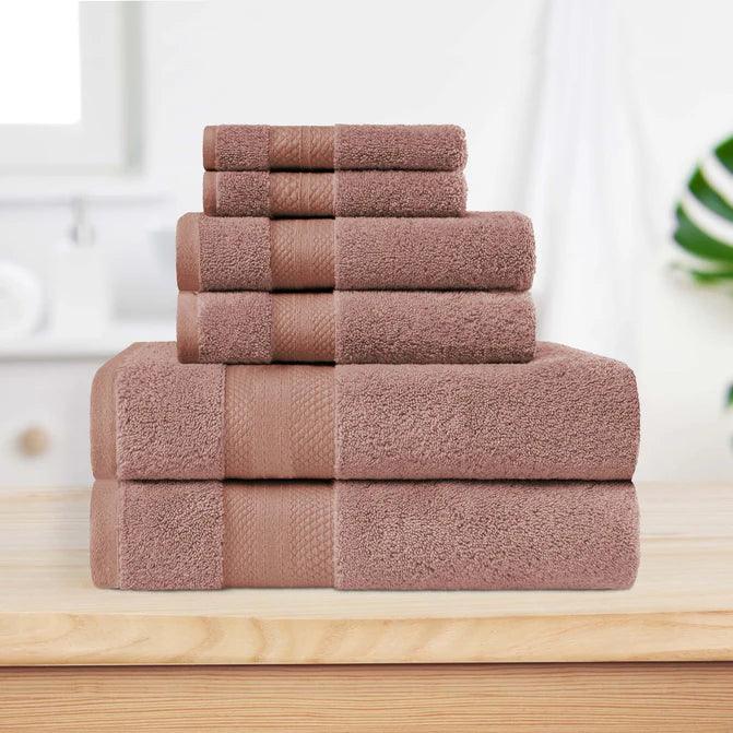 Turkish Cotton Highly Absorbent Solid 6 Piece Towel Set - Towel Set by Superior Brand