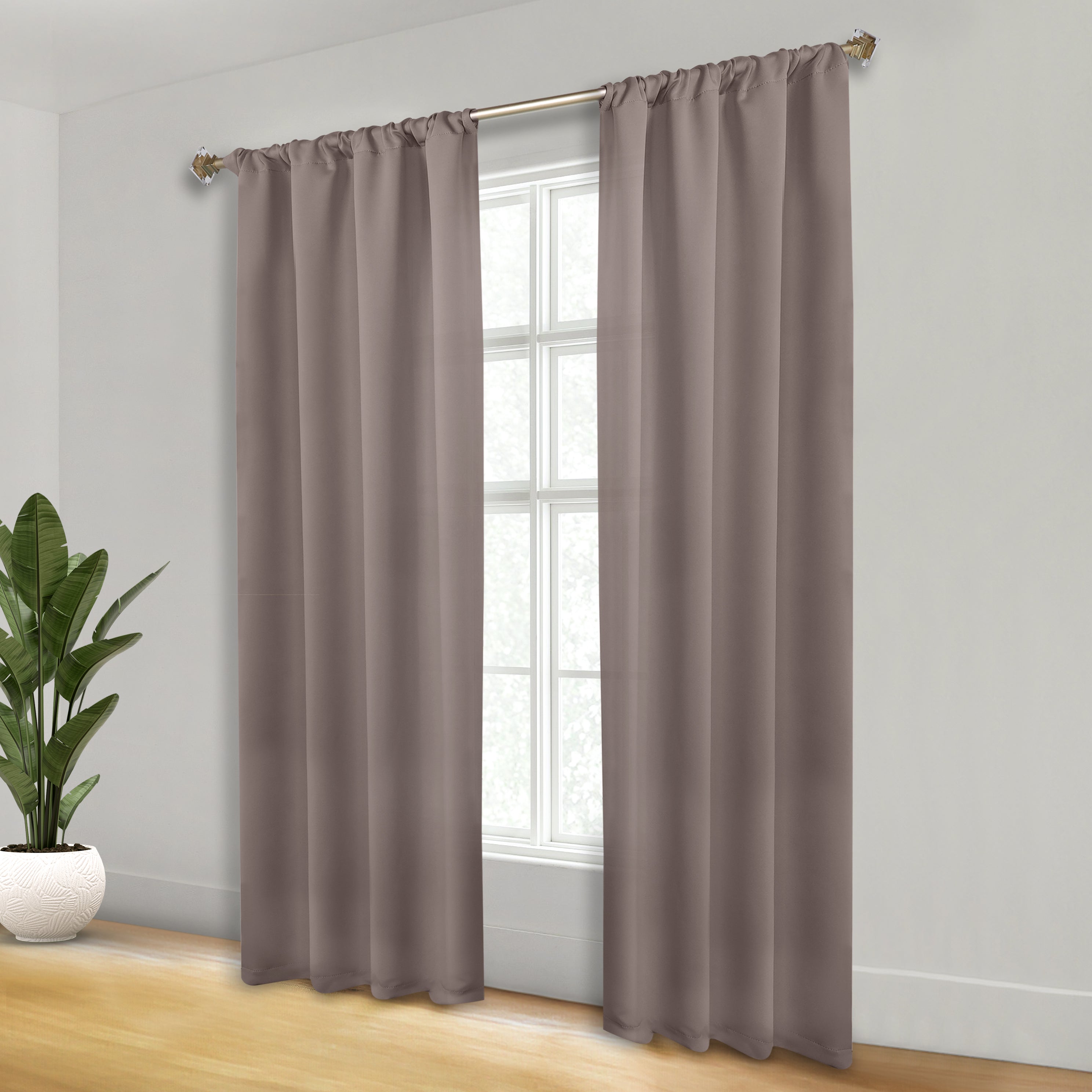 Solid Room Darkening Rod Pocket Blackout Curtain Panels, Set of 2 - Blackout Curtains by Superior