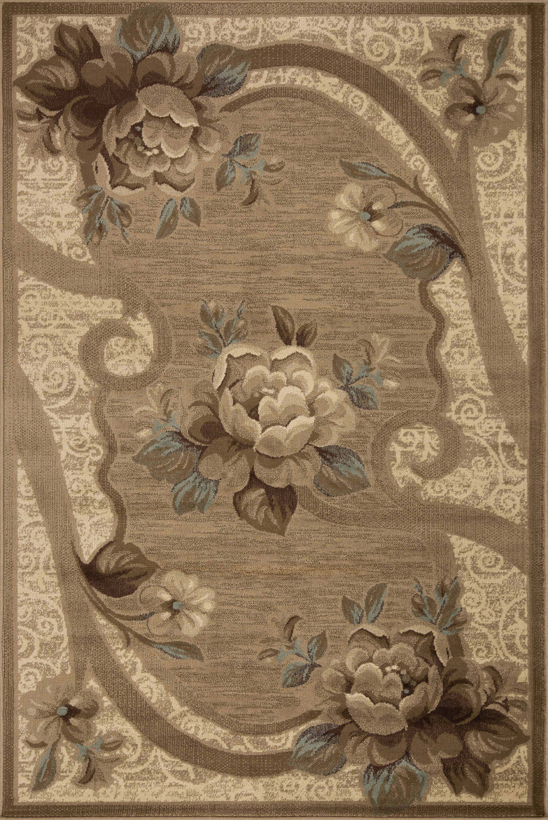 Rinceau Traditional Oversized Floral Border Indoor Area Rug or Runner