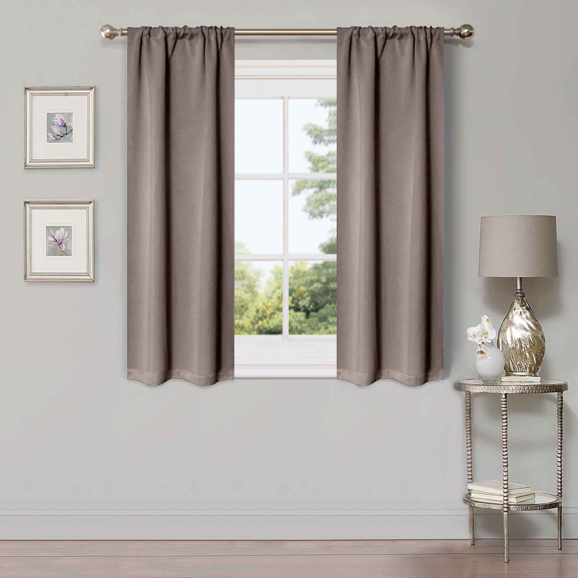 Solid Room Darkening Rod Pocket Blackout Curtain Panels, Set of 2 - Blackout Curtains by Superior