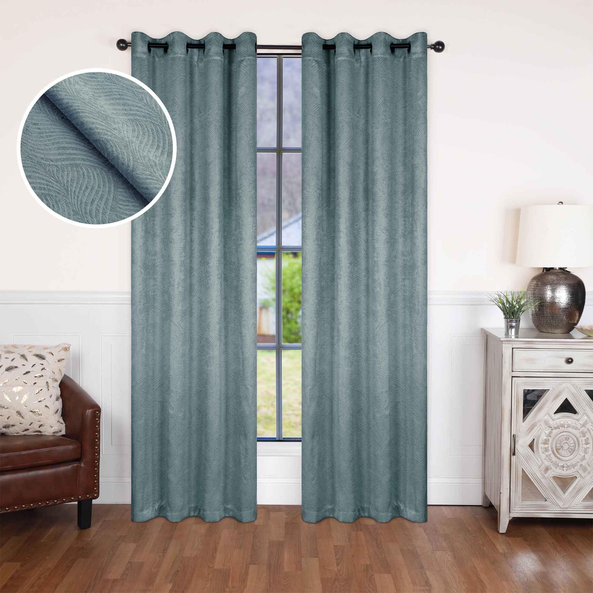 Waverly Geometric Washable Room Darkening Blackout Curtains, Set of 2 - Blackout Curtains by Superior Brand