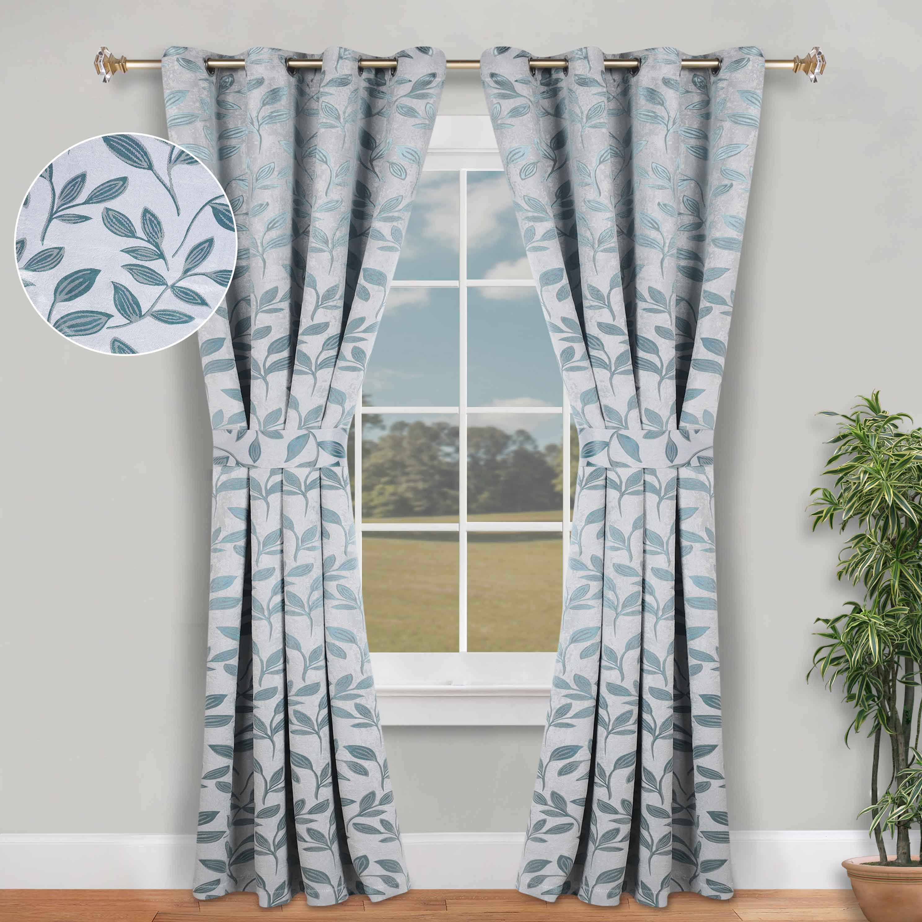 Leaves Room Darkening Washable Blackout Curtain Panels, Set of 2 - Blackout Curtains by Superior