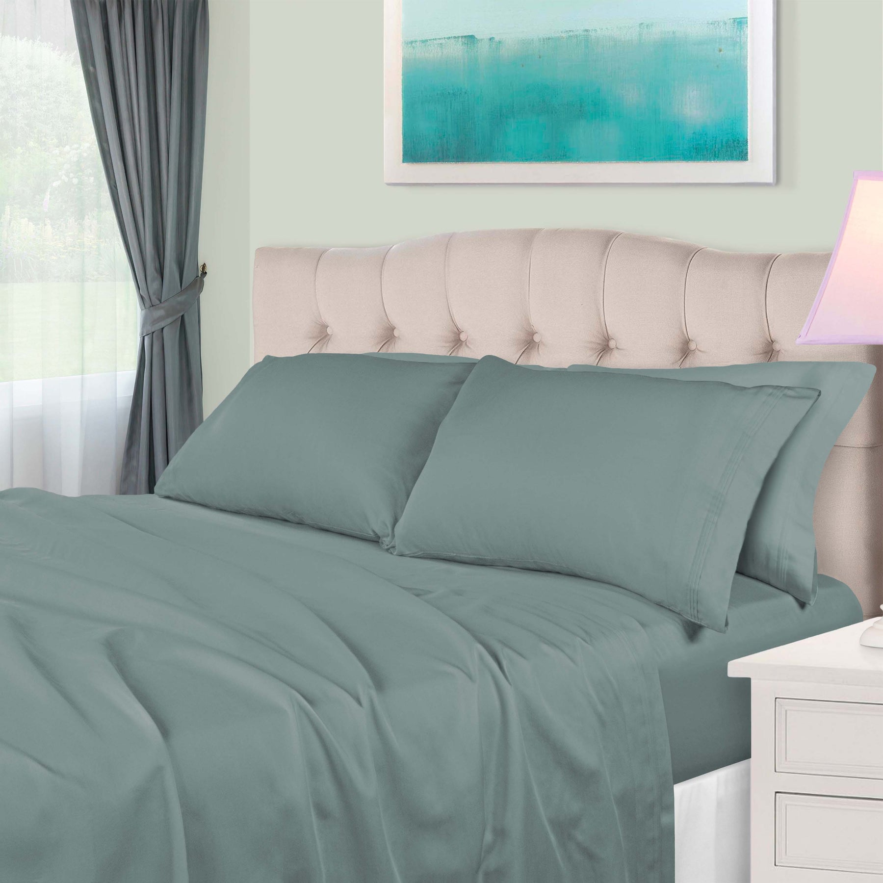 Egyptian Cotton 650 Thread Count Eco-Friendly Solid Sheet Set - Teal