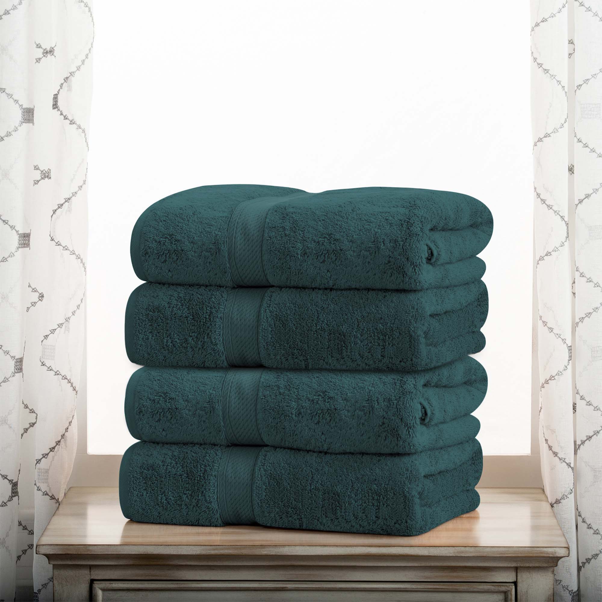 Egyptian Cotton Plush Heavyweight Bath Towel Set of 4 - Egyptian Cotton Bath Towel by Superior Brand