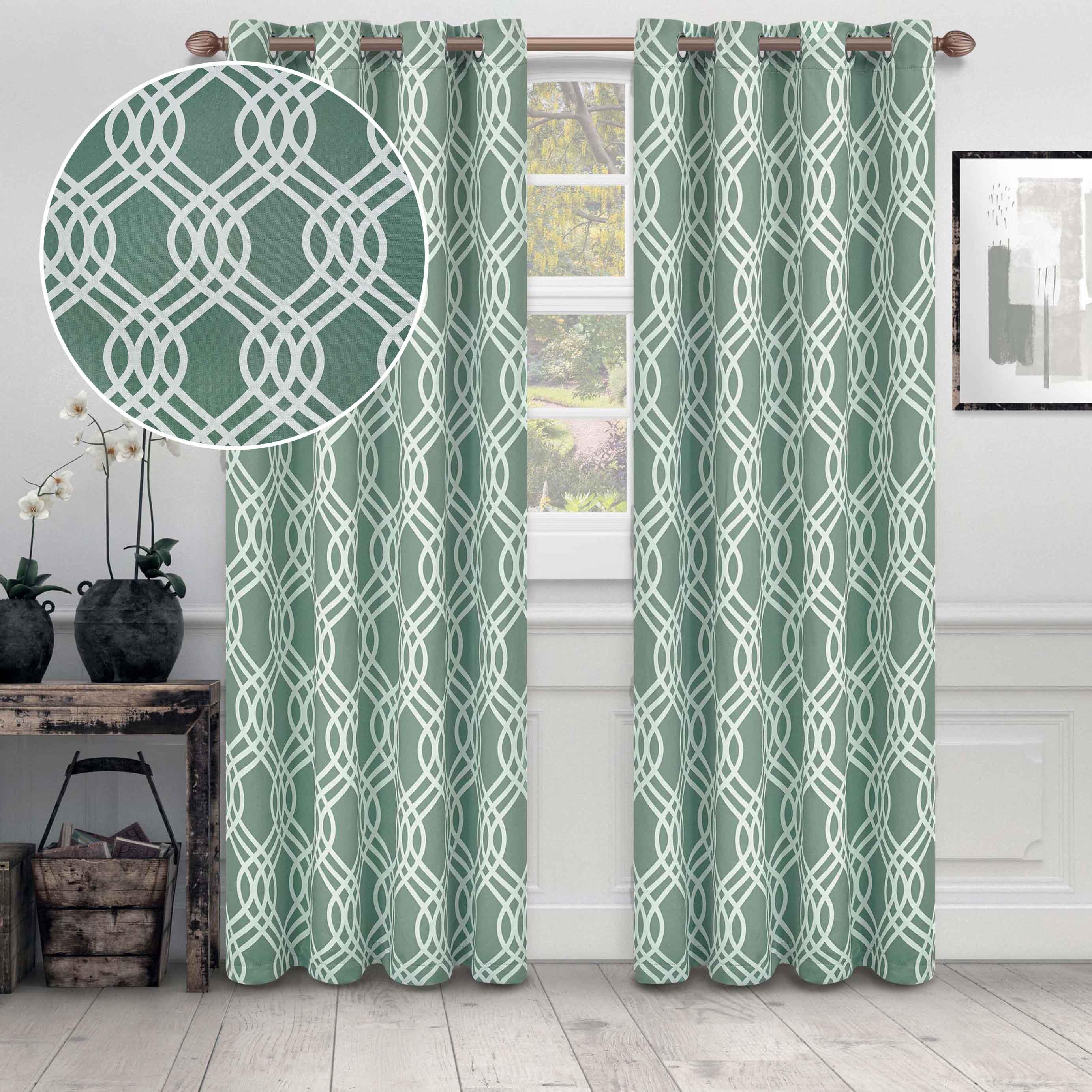 Ribbon Machine Washable Room Darkening Blackout Curtain Set - Blackout Curtains by Superior