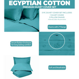 Egyptian Cotton 400 Thread Count Solid Luxury Duvet Cover Set - Egyptian Cotton Duvet Cover Set by Superior Brand