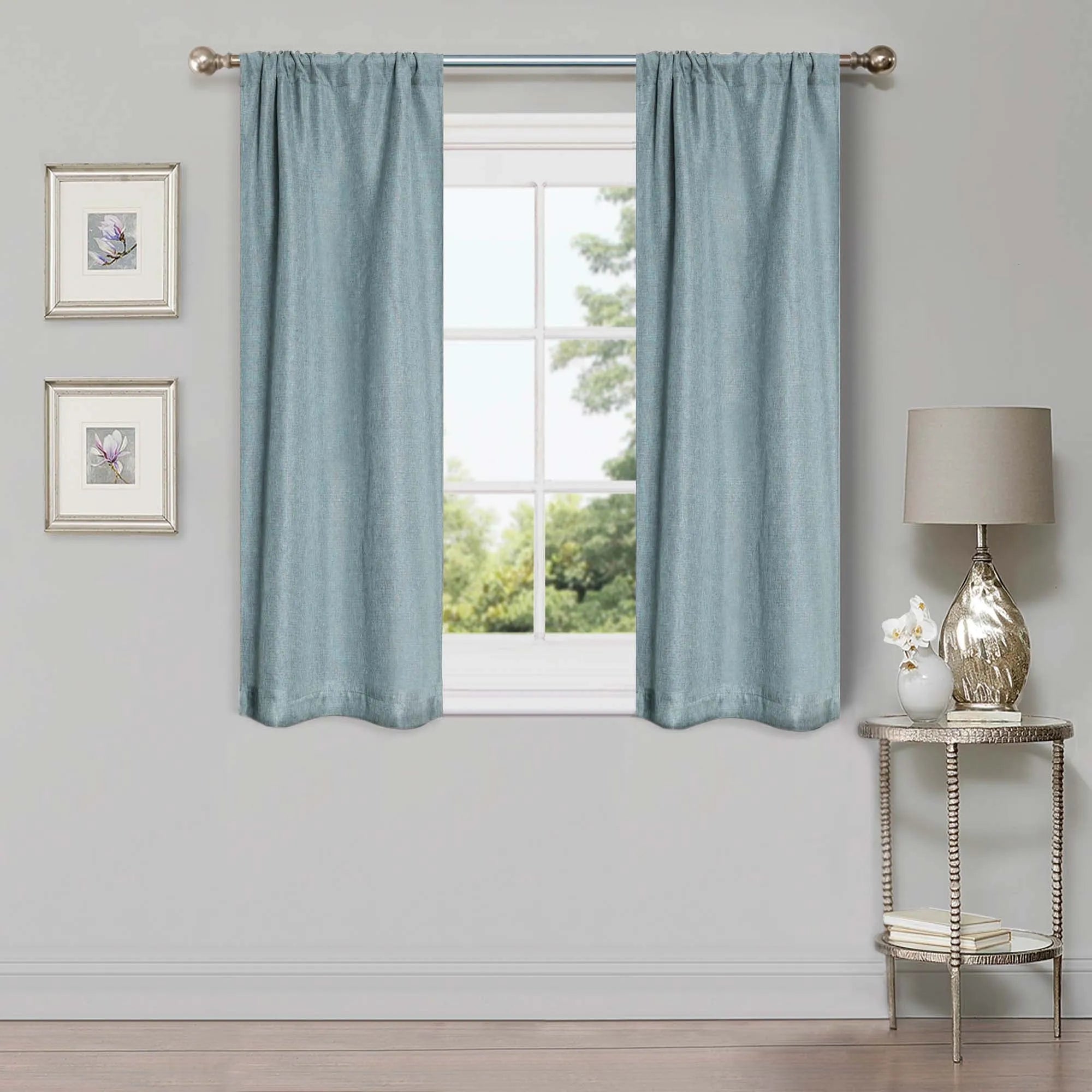 Linen Pattern Washable Room Darkening Blackout Curtains, Set of 2 - Blackout Curtains by Superior Brand