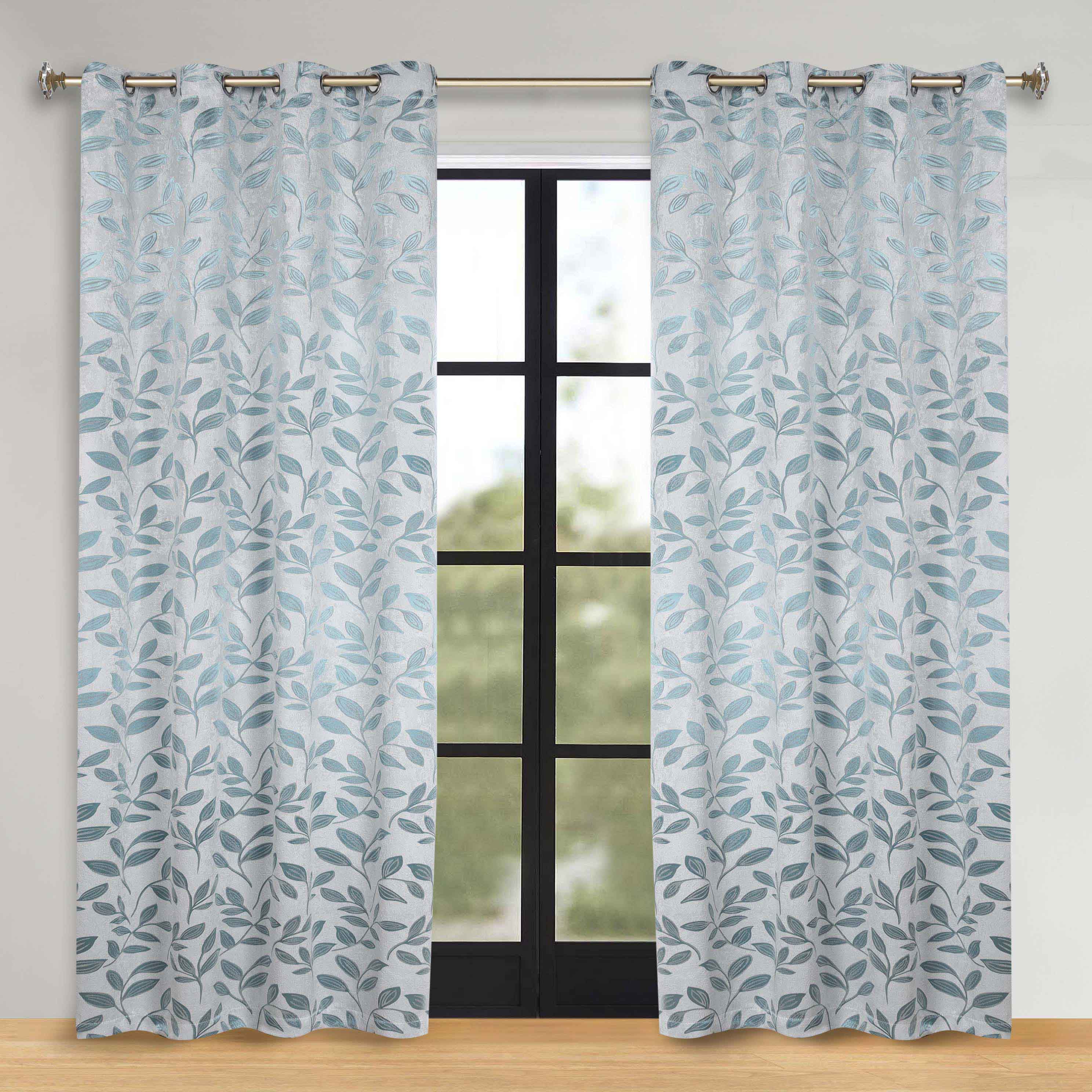 Leaves Room Darkening Washable Blackout Curtain Panels, Set of 2 - Blackout Curtains by Superior