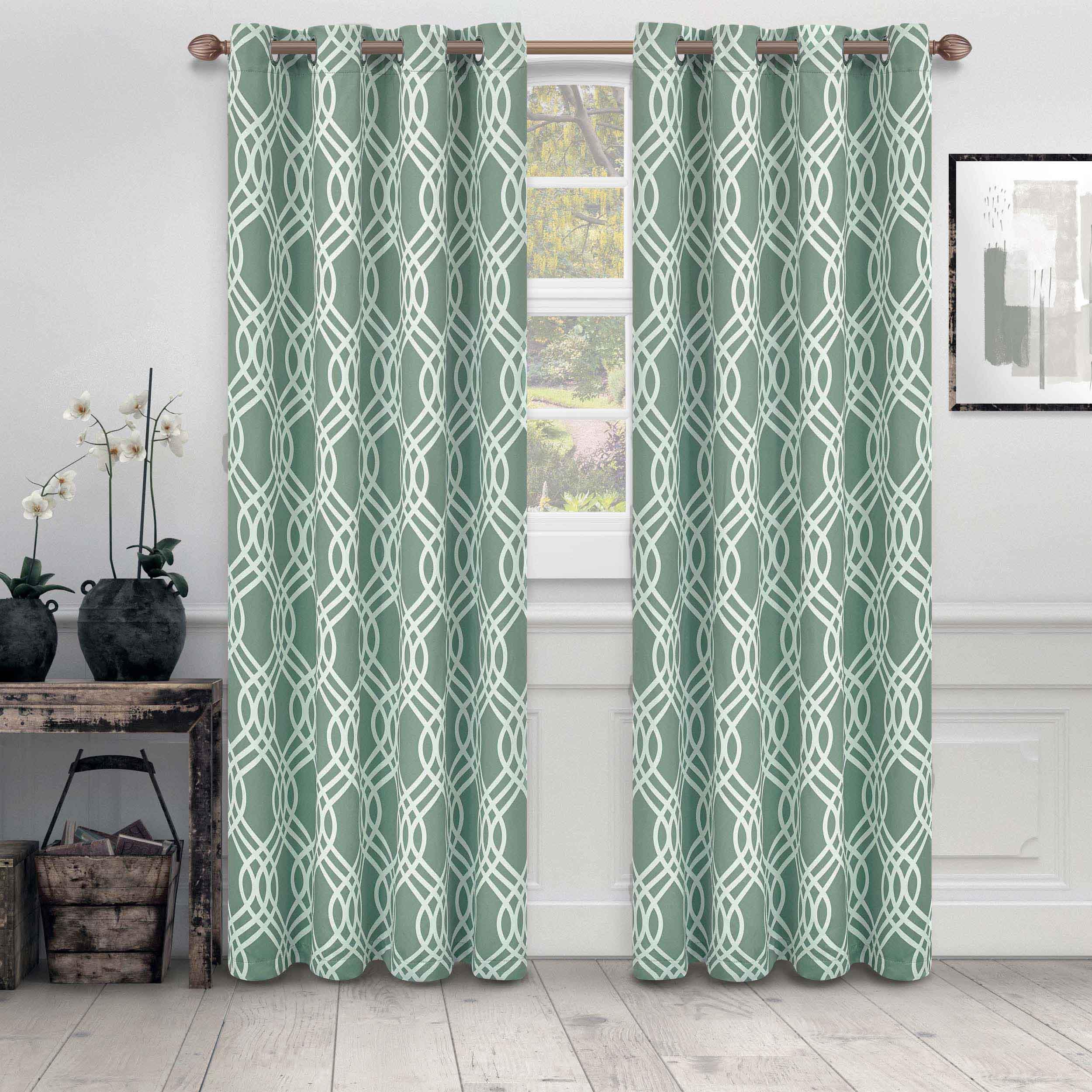 Ribbon Machine Washable Room Darkening Blackout Curtain Set - Blackout Curtains by Superior