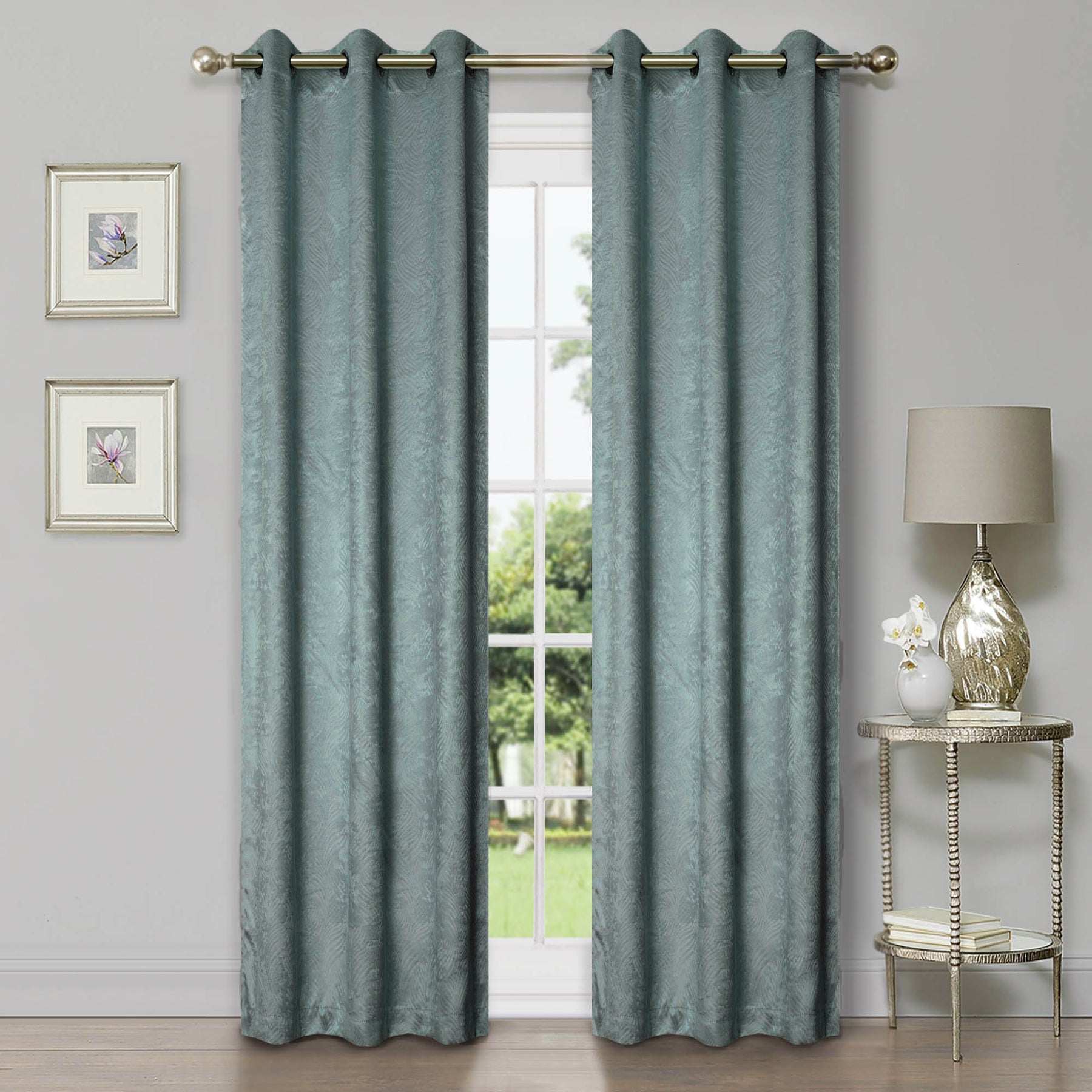 Waverly Thermal Blackout Grommet 2 Piece Curtain Panel Set - Teal