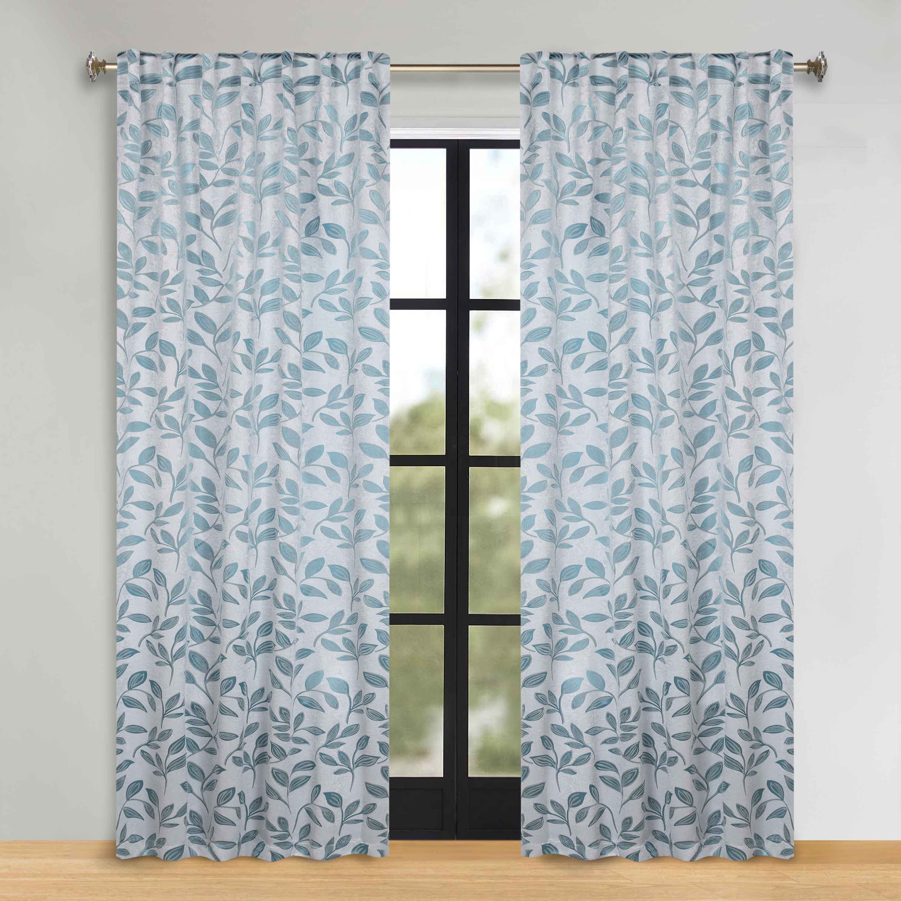 Leaves Room Darkening Back Tabs Blackout Curtain Panels, Set of 2 - Blackout Curtains by Superior