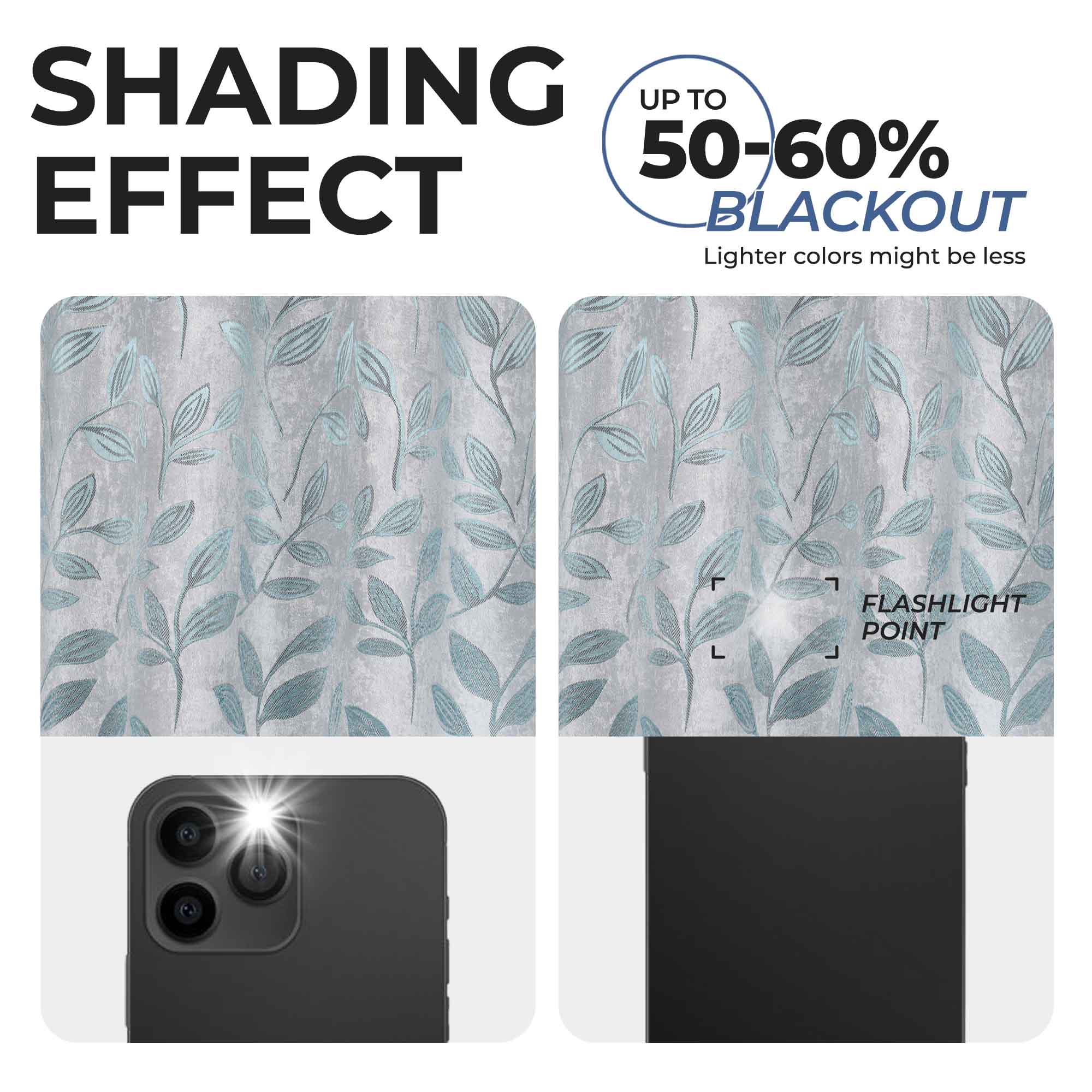 Leaves Room Darkening Washable Blackout Curtain Panels, Set of 2 - Blackout Curtains by Superior