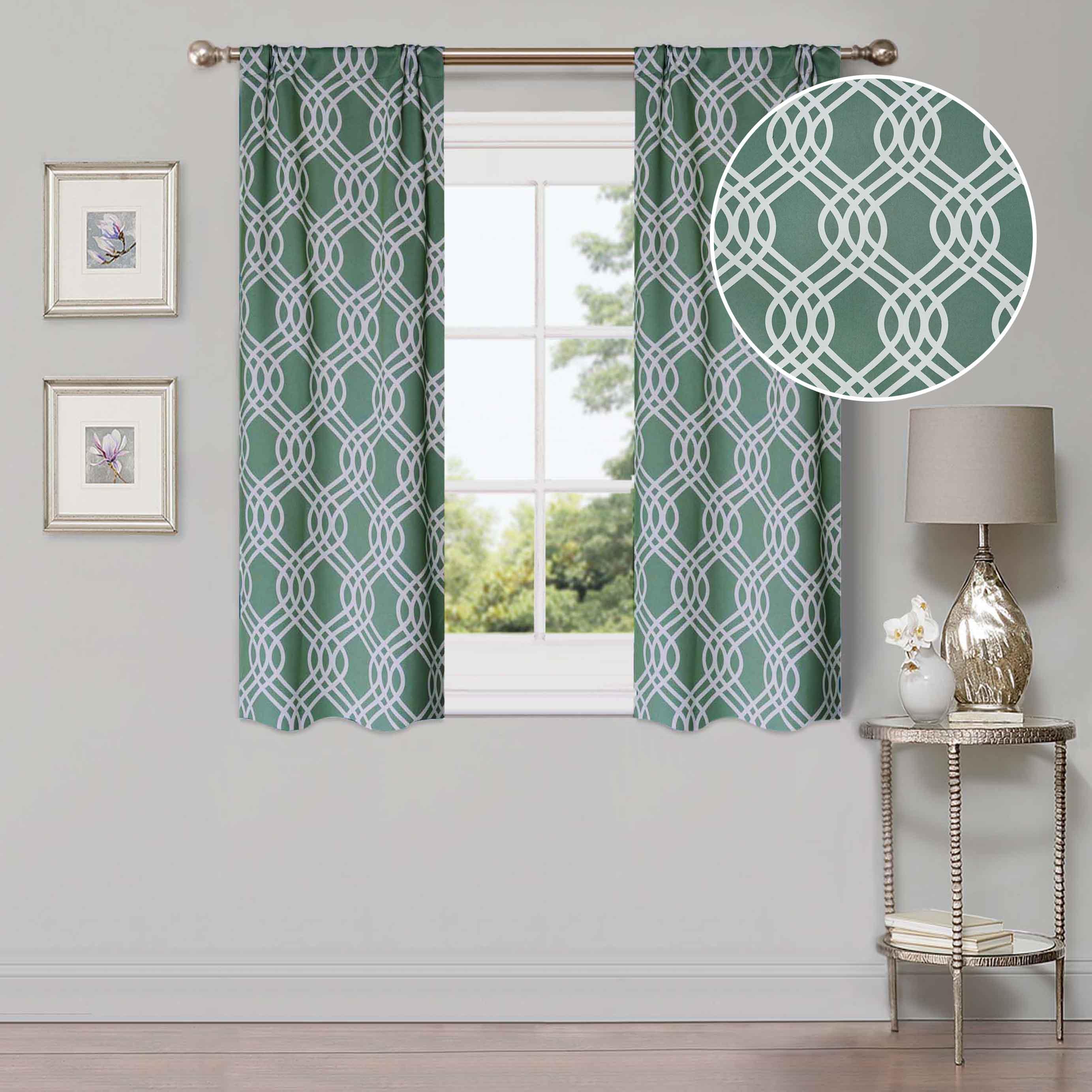 Ribbon Trellis Washable Room Darkening Blackout Curtains, Set of 2 - Blackout Curtains by Superior Brand