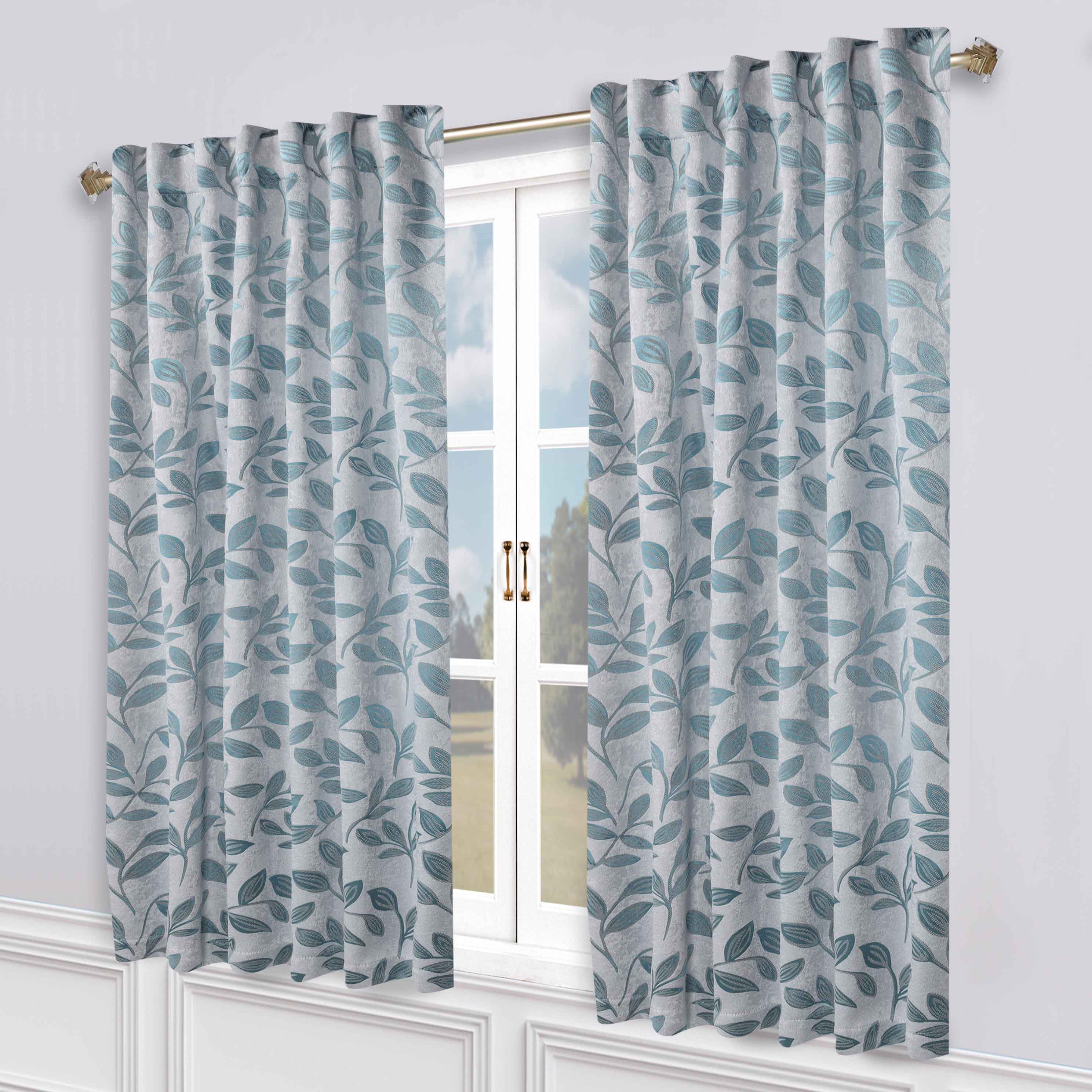 Leaves Room Darkening Back Tabs Blackout Curtain Panels, Set of 2 - Blackout Curtains by Superior