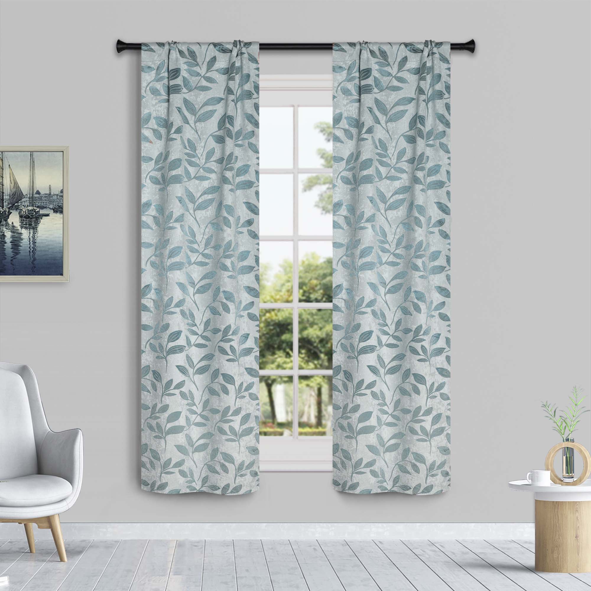 Leaves Room Darkening Washable Blackout Curtain Panels, Set of 2 - Blackout Curtains by Superior