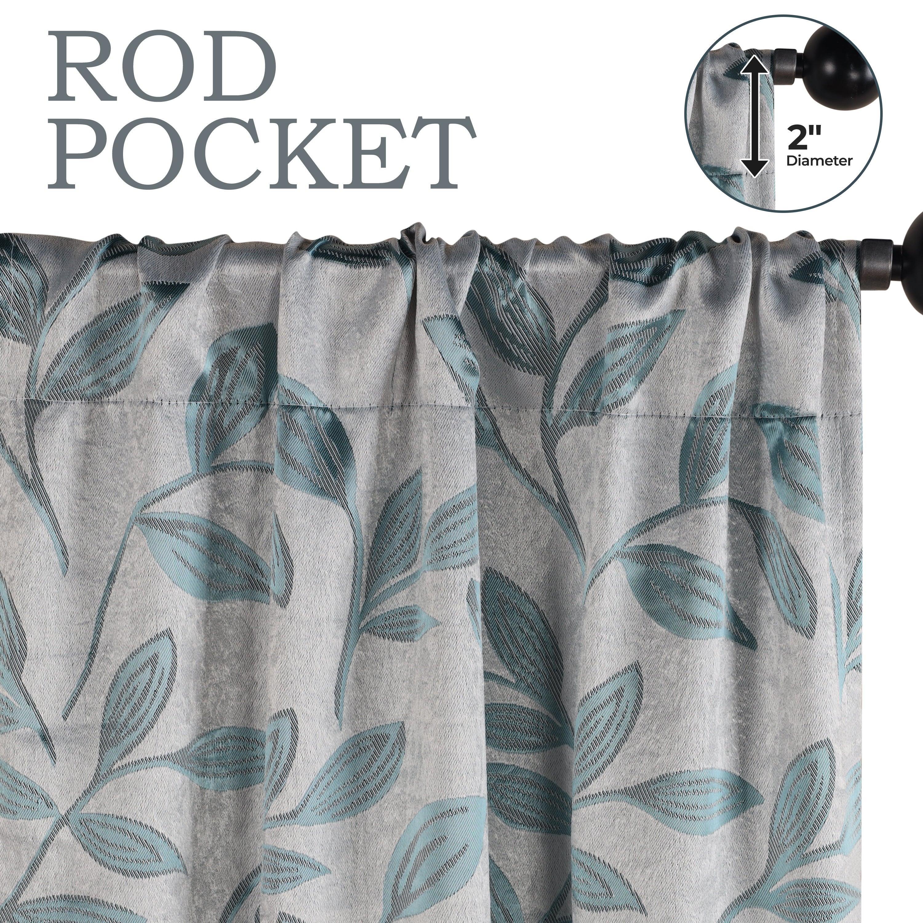 Leaves Room Darkening Washable Blackout Curtain Panels, Set of 2 - Blackout Curtains by Superior