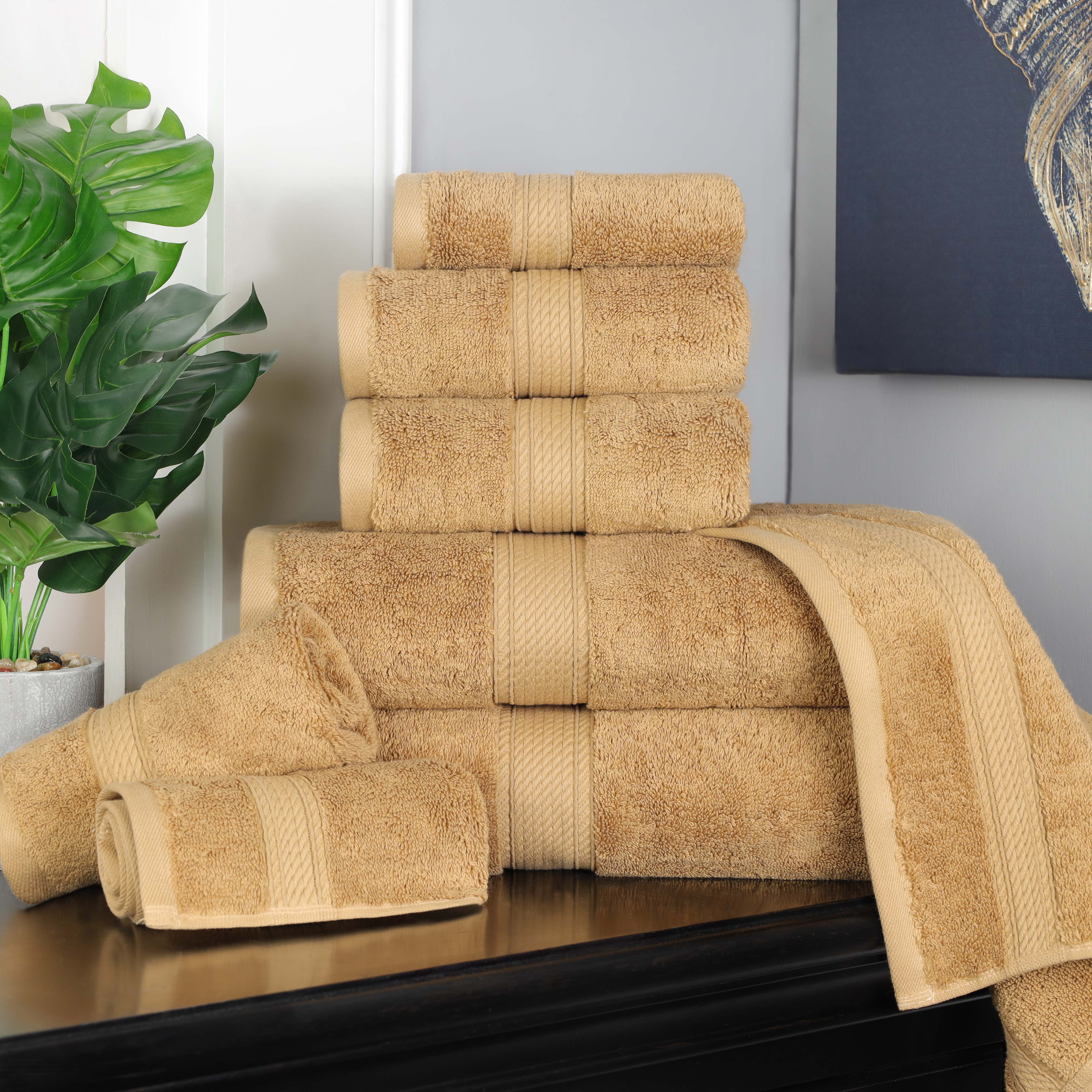 Madison Egyptian Cotton Plush Heavyweight 8 Piece Towel Set - Egyptian Cotton Towel Set by Superior Brand