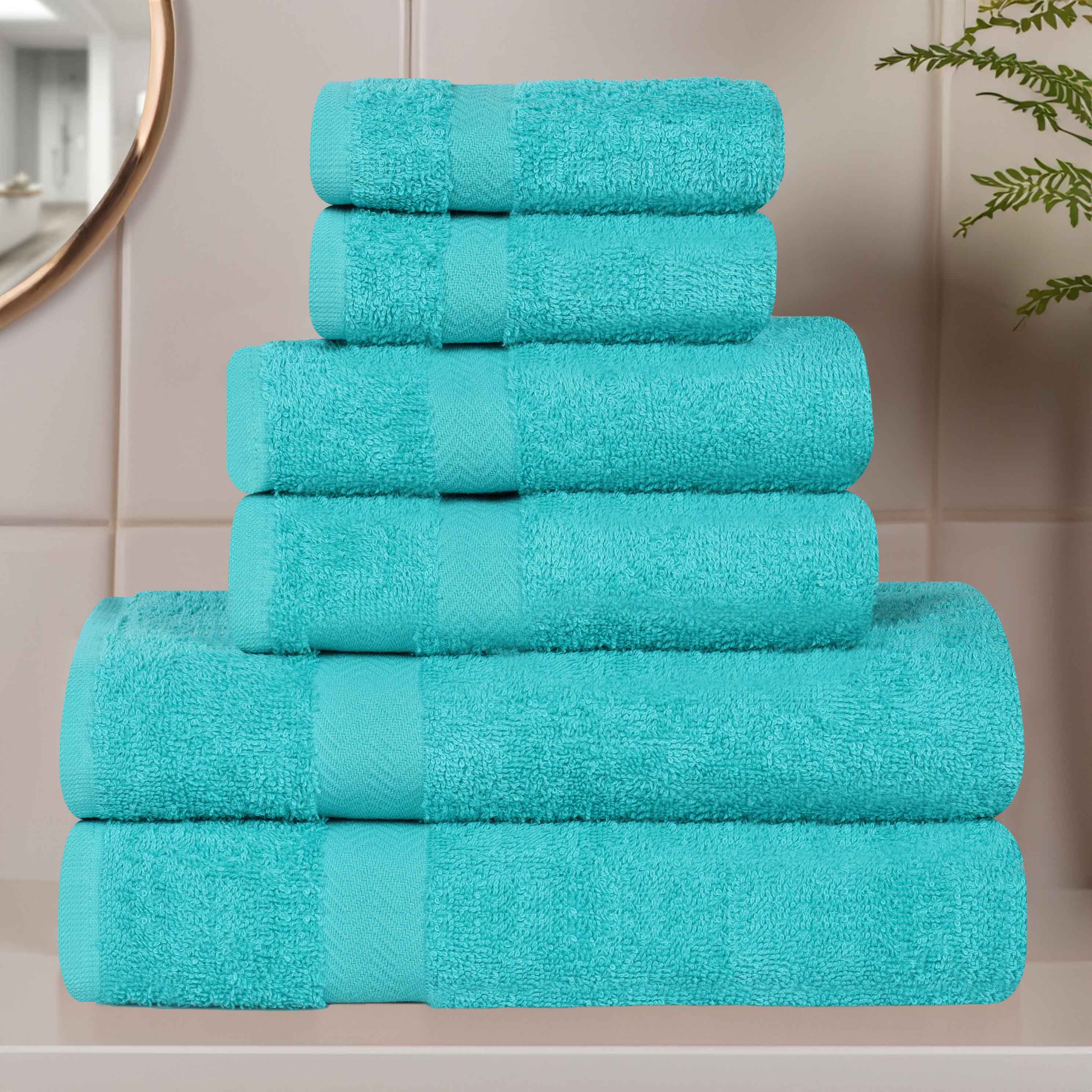 6 Piece Cotton Eco-Friendly Soft Absorbent Towel Set - Towel Set by Superior Brand